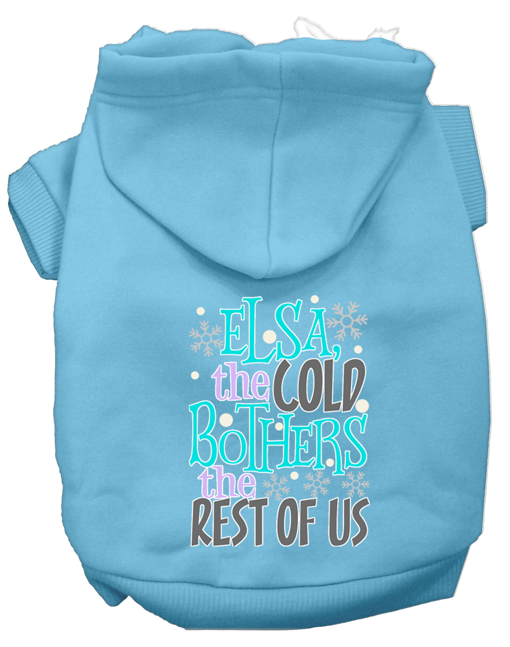 Elsa, the Cold Screen Print Dog Hoodie Baby Blue S
